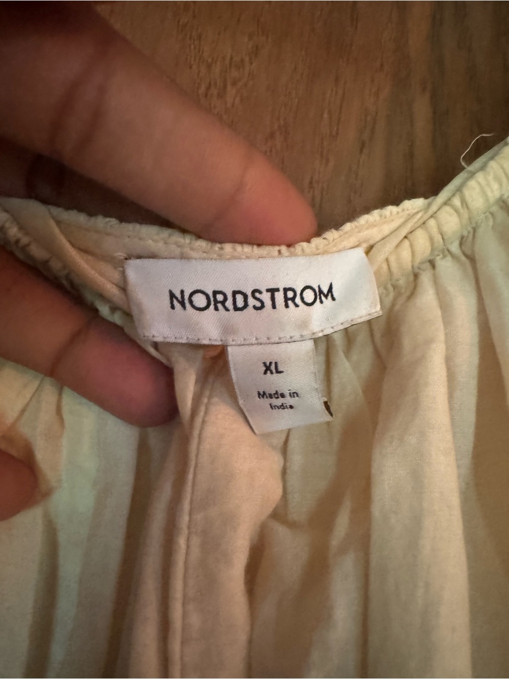 Nordstrom Cream Maxi Dress with Puff Sleeves - Picture 4 of 4